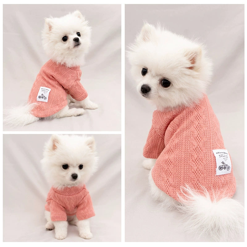 Dog Clothes Teddy Bichon Pomeranian Small Dog Sweater Winter Thick Sweater Pet Cat Clothes Autumn and Winter Clothing