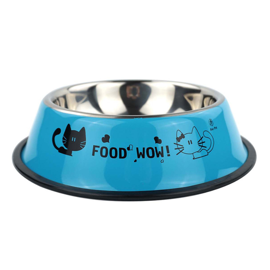 Pet Cat Bowl Color Printing Stainless Steel Dog Bowl Stainless Steel Single Bowl Dog Bowl Pet Food Basin