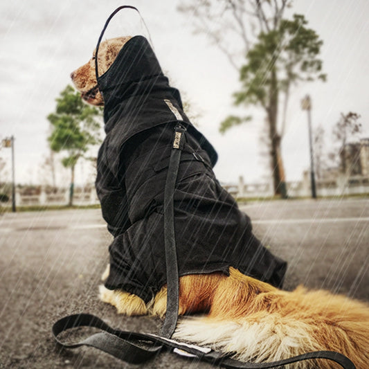 Dog Raincoat Four-Legged All-Inclusive Medium Large Dog Poncho Golden Retriever/Border Collie Shell Jacket Waterproof Original Pet Raincoat