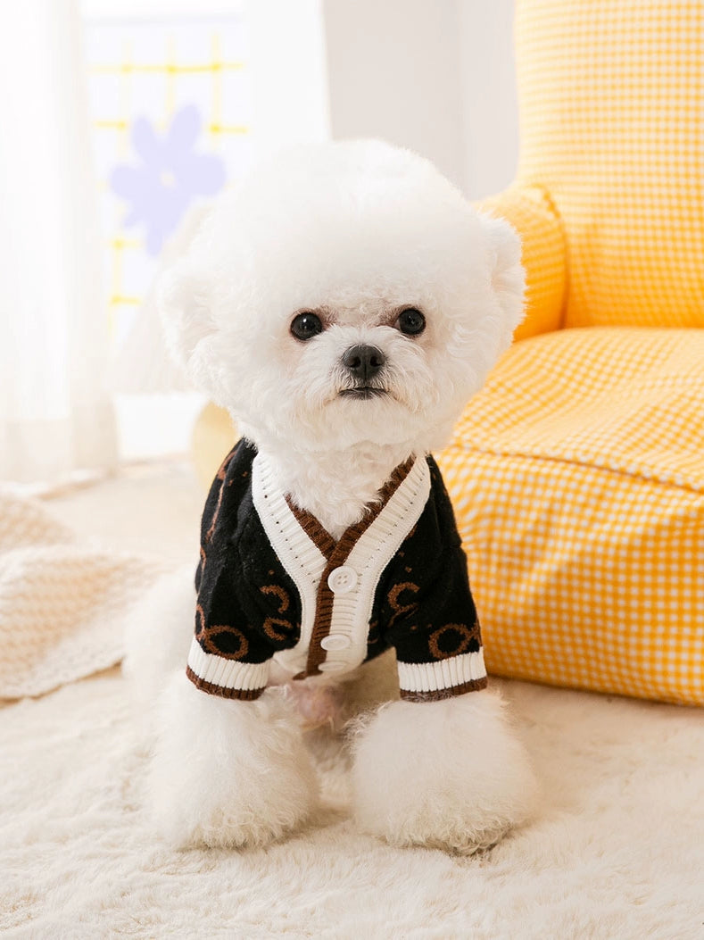 Cool Cardigan Sweater Puppy Clothes Spring and Autumn Pet Teddy Small Size Dogs Bichon Cat Cute Internet Celebrity