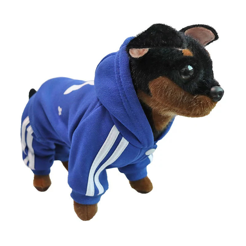 Dog Dog Clothes Four-Legged Sweater Hooded New Cat Clothing Multi-Color Button Small Size Dogs Pet Autumn and Winter Dog Clothes