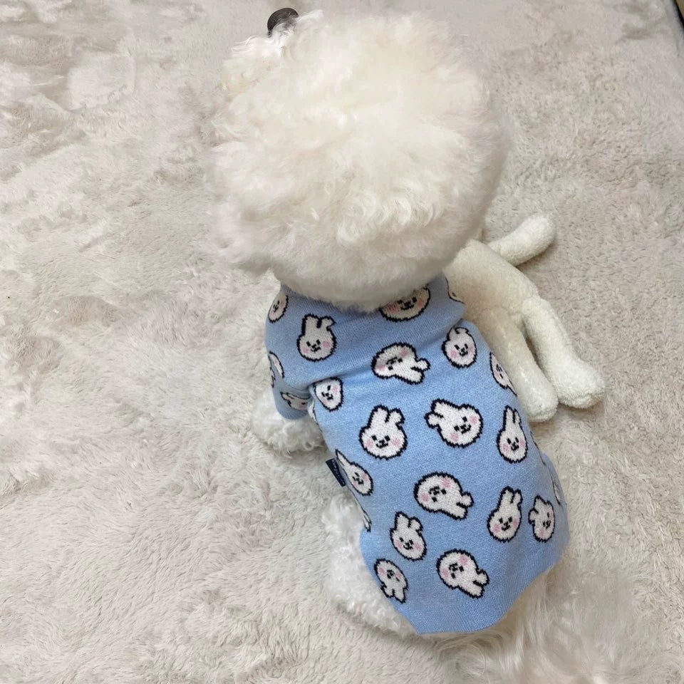 Rabbit Sweater Pet Spring and Autumn Puppy Clothes Small Puppies Winter Teddy Bichon Pomeranian VIP Cat