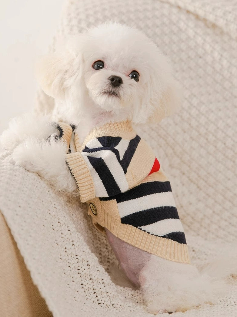 Stripes Pet Knitting Sweater Teddy Bichon Pomeranian Small Puppies Dog Clothes 2023 Fall and Winter New Arrival