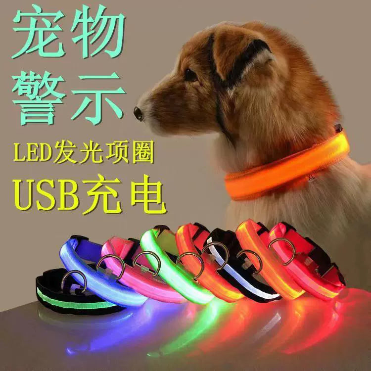 Dog Luminous Collar Dog Luminous Dog Collar Collar Pet Night Light Fluorescent Dog Reflective for Walking Dog at Night