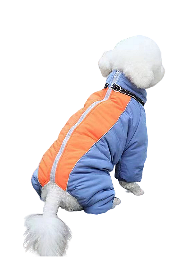 Pet Dog Clothes Medium to Large Dogs Samo Golden Wool Cotton-Padded Clothes Thickened Fleece-lined Windproof Warm Leisure Four-Leg Clothes