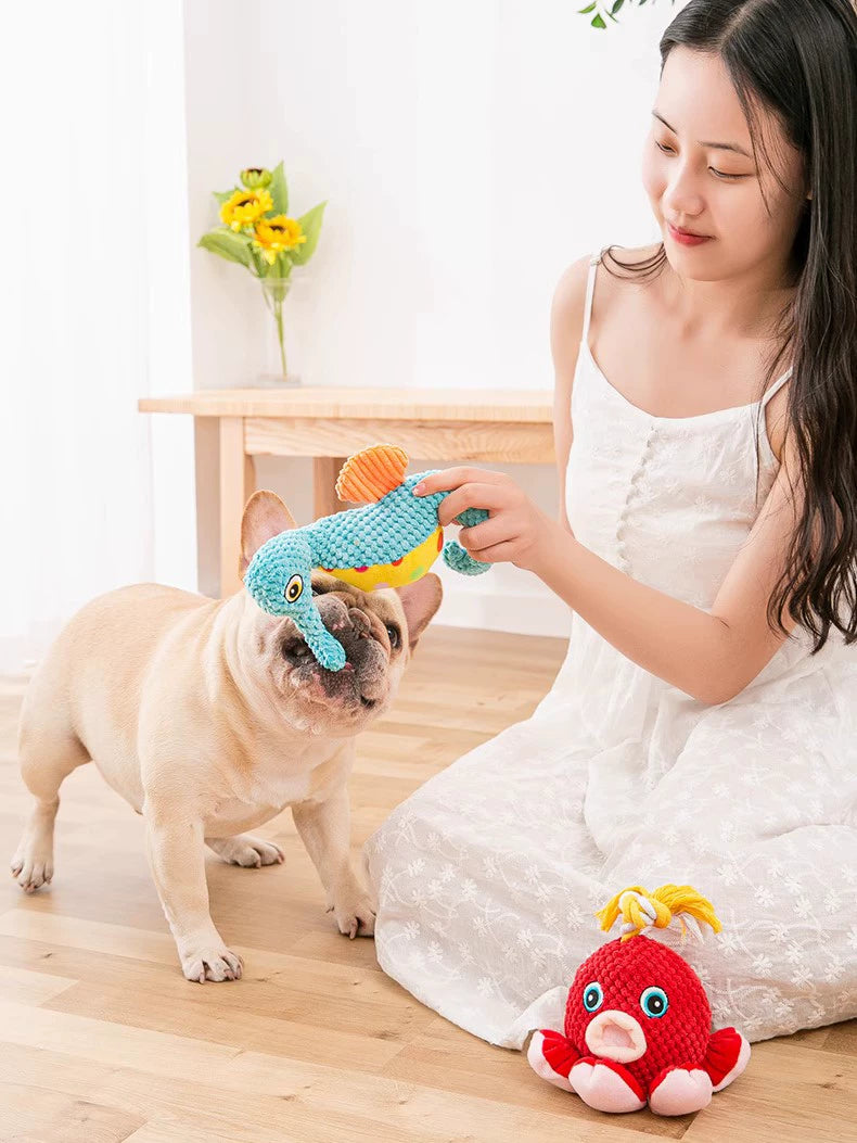 Dog Toy Stuffed Bite-Resistant Molar Sound Corgi Puppy Golden Retriever Small Large Dog Pet Supplies Relieving Stuffy Handy Gadget