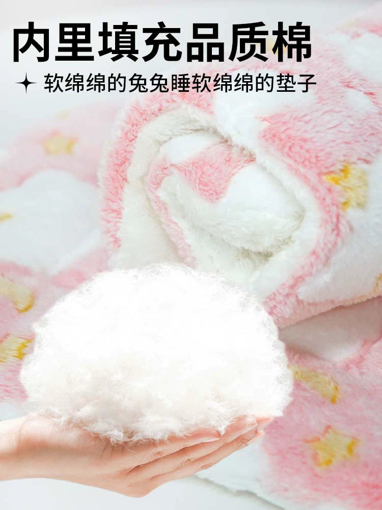 Rabbit Cotton Cushion Rabbit Nest Totoro Guinea Pig Fall and Winter Rabbit Heattech Cotton Cushion Blanket Thickening Soft Cushion Sleeping Nest