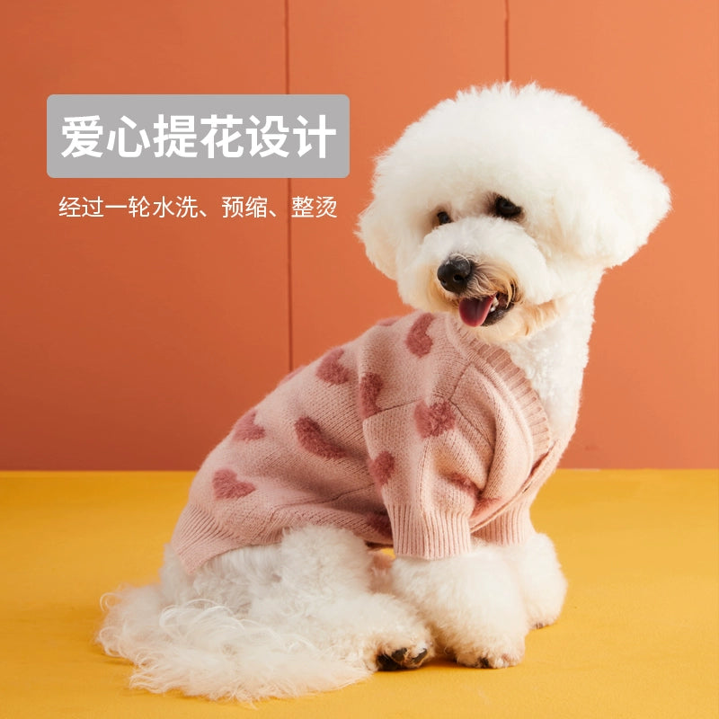 Ufbemo Pet Dog Clothes Cat Cute Princess Style Small Size Dogs Teddy Bichon Autumn and Winter Clothing Sweater Cardigan