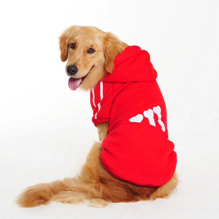 Large Dog Clothes Small Medium Large Dog Golden Retriever Labrador Husky Autumn and Winter Pet Velvet Padded Hooded Sweatshirt