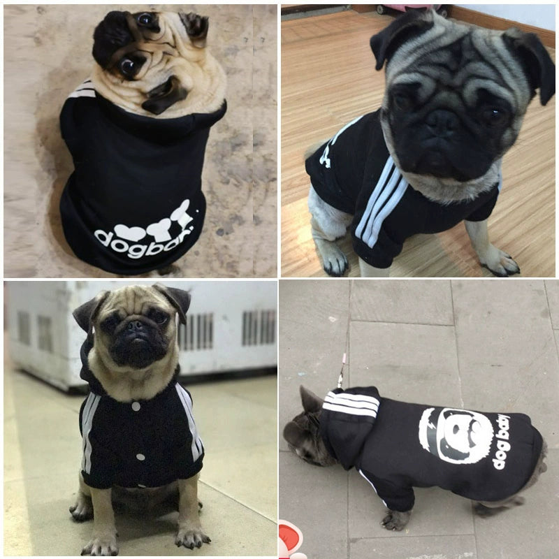 Pug Small and Medium-Sized Dogs Hoodie Fleece Jarre Aero Bull