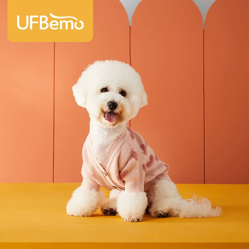 Ufbemo Pet Dog Clothes Cat Cute Princess Style Small Size Dogs Teddy Bichon Autumn and Winter Clothing Sweater Cardigan