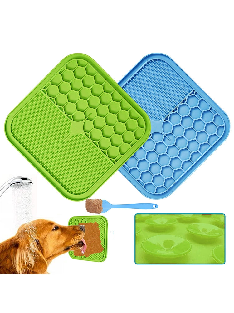 Pet Licking Mat Amazon Silicone Pet Tableware Suction Cup Licking Mat Slow Food Mat Anti-Choke Slow Feeding Bowl Dog Licking Mat