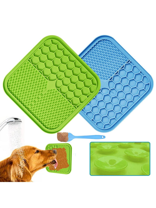 Pet Licking Mat Amazon Silicone Pet Tableware Suction Cup Licking Mat Slow Food Mat Anti-Choke Slow Feeding Bowl Dog Licking Mat