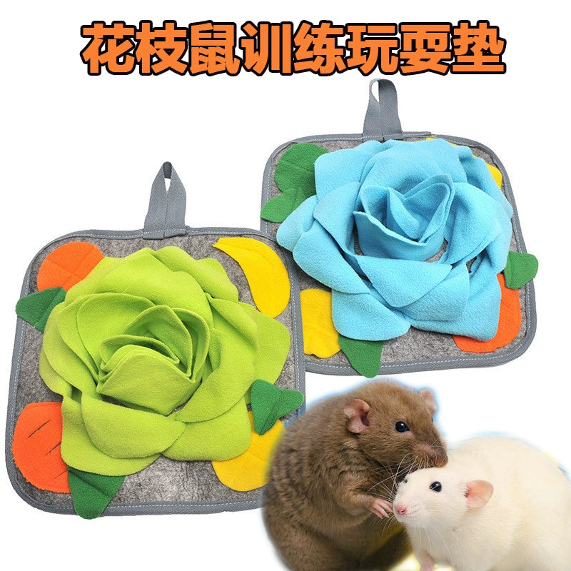 Flower Branch Mouse Toy Play Training Mat Hide Food Avoid Interaction Enhance Feelings Release Pressure Guinea Pig