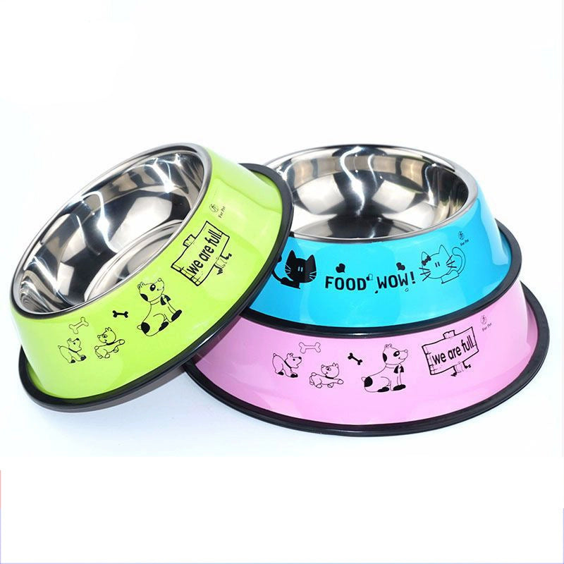 Printed Drop-Resistant Cat and Dog Water Tray Pet Food Basin