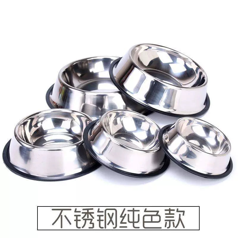 Dog Bowl Dog Basin Stainless Steel Anti-Tumble Cat Bowl Dog Food Bowl Dog Food Bowl Small Large Dog Basin Pet Supplies