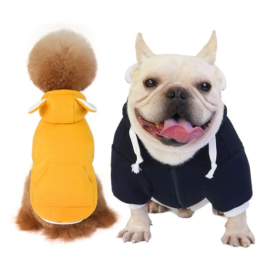 Pet Sweatshirt Jarre Aero Bull Hooded Autumn and Winter Clothes Teddy Bichon Schnauzer Small Size Dogs Woolen Cotton Heattech Dog Clothes