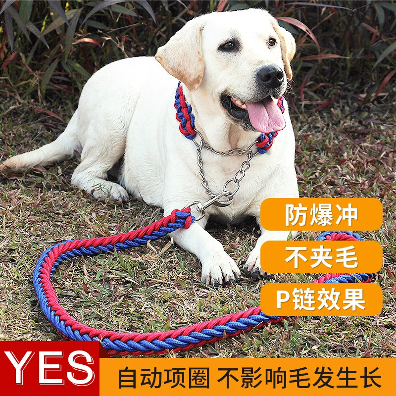 Labrador Golden Retriever Dog Hand Holding Rope Medium Large Dog Dog Walking Artifact Dog Rope Dog Chain P Chain Collar