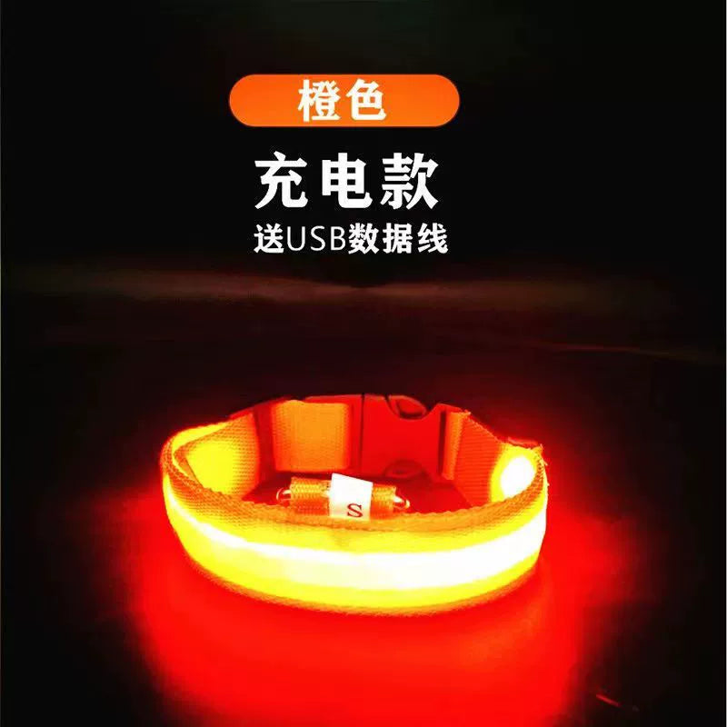 Dog Luminous Collar Dog Luminous Dog Collar Collar Pet Night Light Fluorescent Dog Reflective for Walking Dog at Night