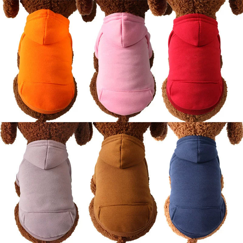 Pet Hooded Sweater Hand Fleece Autumn and Winter Clothes Dog Hooded Sweater Warm Pet Two-Legged Clothes