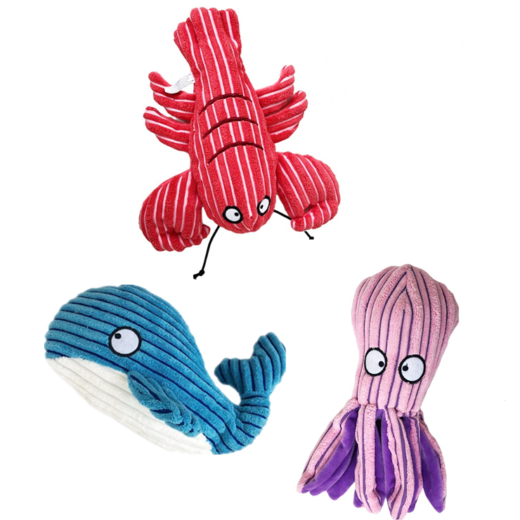 Marine Animal Series Pet Dog Plush Sound Toy Octopus Whale Crab Bite Accompany Foreign Trade Original Order