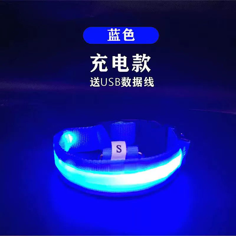 Dog Luminous Collar Dog Luminous Dog Collar Collar Pet Night Light Fluorescent Dog Reflective for Walking Dog at Night