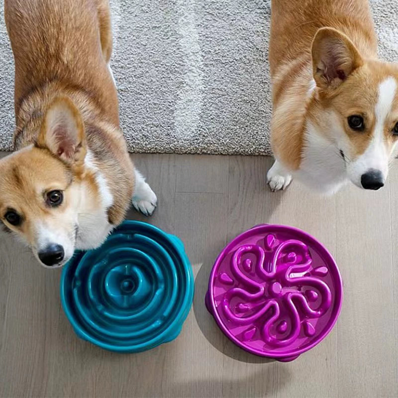 Cool Pet Slow Food Bowl Dog Bowl Dog Supplies Dog Food Bowl Food Bowl Small Medium Dog Honeycomb Anti-Knock Anti-Choke