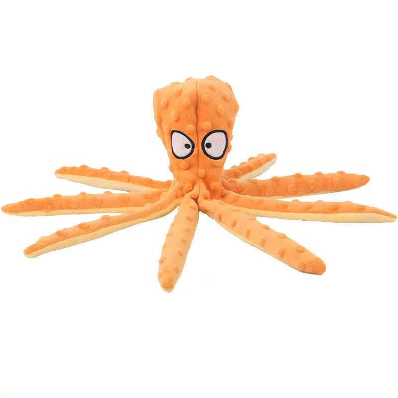 New Pet Plush Toy Octopus Leather Phone Case Dog Educational Bite-Resistant Vocalization Toys Octopus Dogs and Cats Supplies