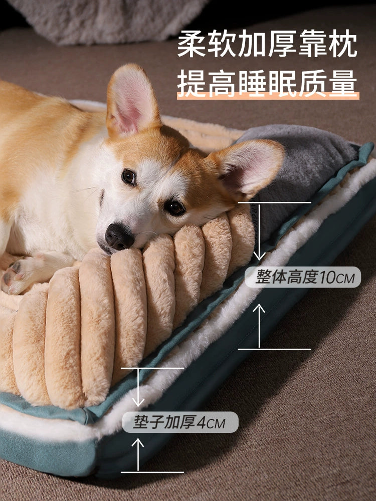 Dog Mat Dog Mattress Winter Warm Winter Anti-Bite Mattress for Sleeping Removable and Washable Kennel Mat for Pet