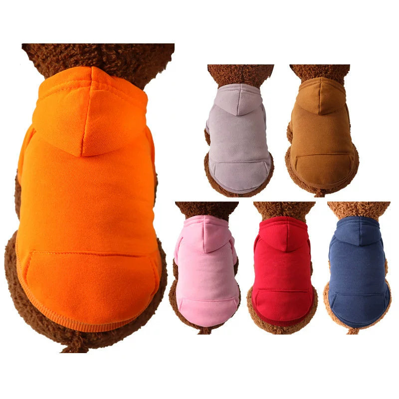 Pet Hooded Sweater Hand Fleece Autumn and Winter Clothes Dog Hooded Sweater Warm Pet Two-Legged Clothes