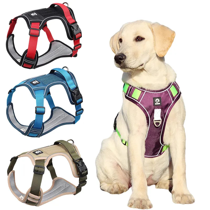 Pet Harness Reflective Dog Harness Vest Adjustable Safety Lead Straps for Medium Large Dogs French Bulldog Walking Harnesses