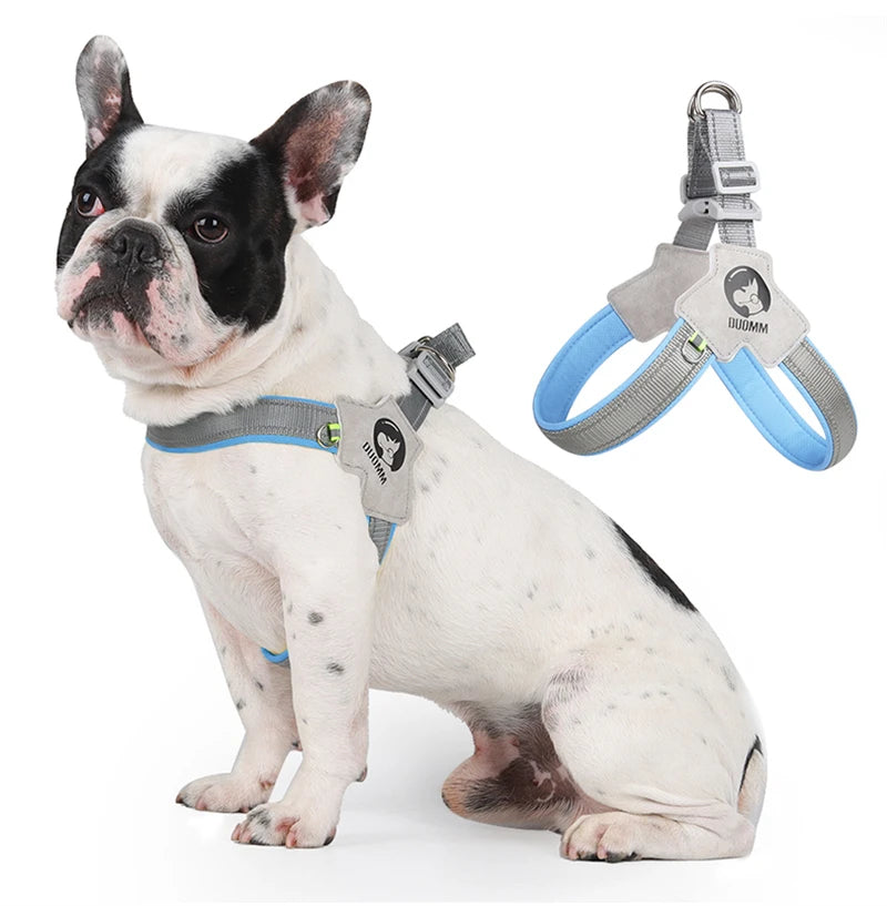 Reflective Pet Dog Harness Saddle Style Breathable Dog Chest Strap for French Bulldog Collar Small Medium Dogs Puppy Harnesses