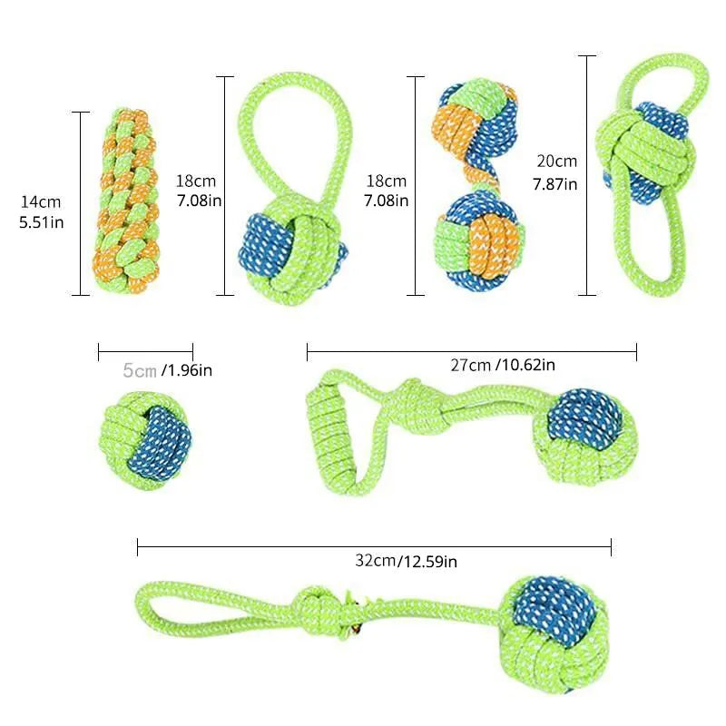 Dog Chew Toy Bite Resistant Rope Knot 7pcs Pet Large Dogs to Relieve Boredom Teeth Grinding and Cleaning Pet Training Supplies