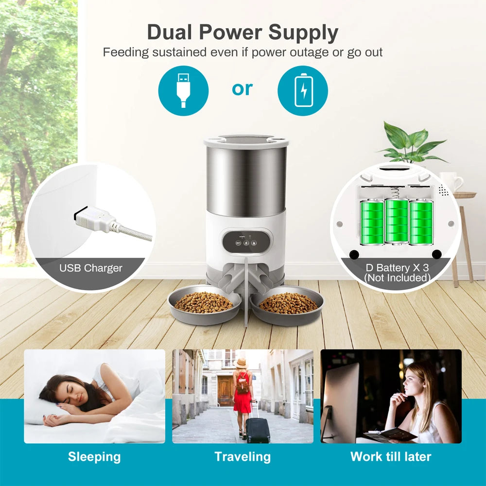 Tuya Smart APP Pet Feeder Cat And Dog Food Automatic Dispenser SuitablSPECIFICATIONSBrand Name: repetsunOrigin: Mainland ChinaIs Smart Device: YESPower Source: BatteryMaterial: Stainless SteelMin Output: 4gType: DogsMax Output: 7gVoltaShopDoggieworksShopDoggieworksTuya Smart APP Pet Feeder Cat