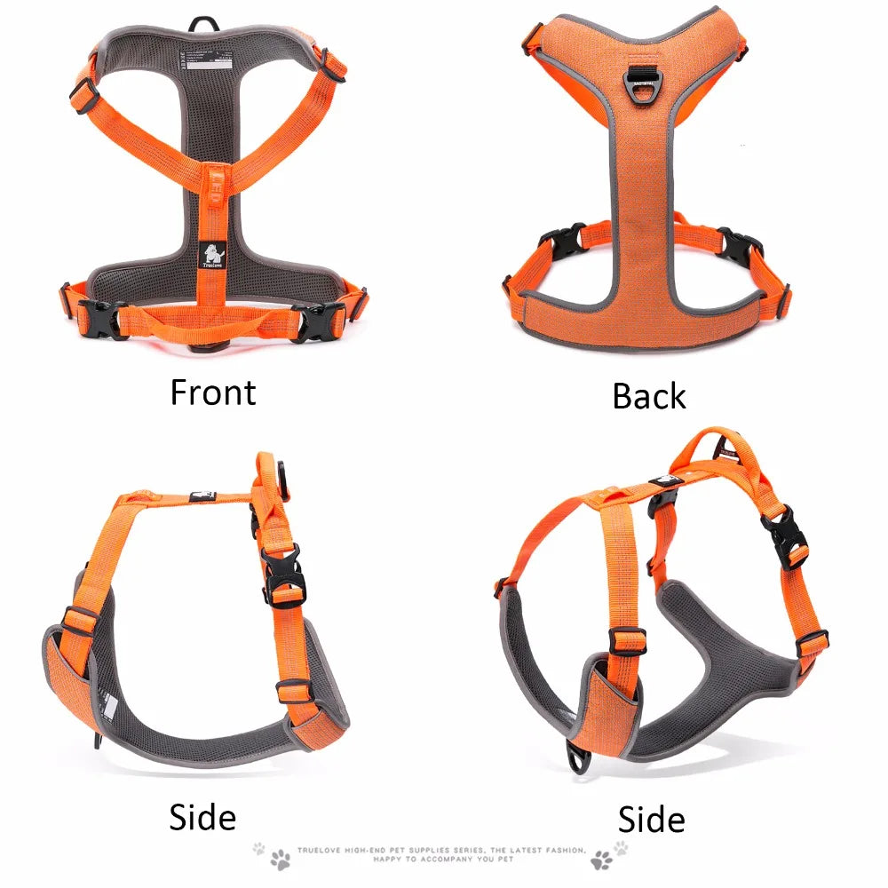 Truelove Dog Harness Reflective No Pull Small Medium Large Vest Quick Adjustbale Matching Leash Collar Training Running TLH6071