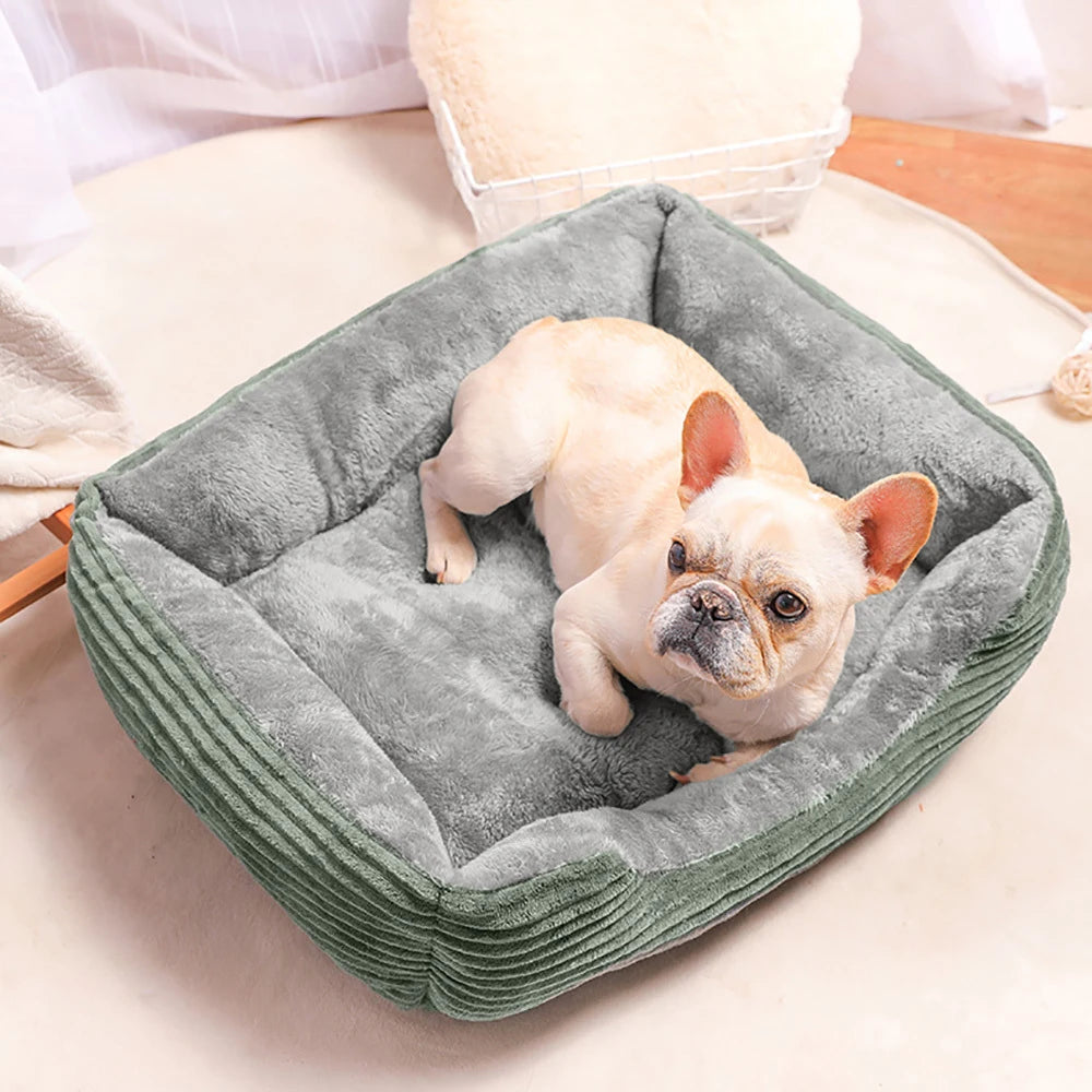 Bed for Dog Cat Pet Square Plush Kennel Medium Small Dog Sofa Bed Cushion Warm Winter Pet Dog Bed House Pet Accessories