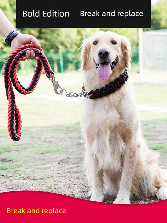 Big Dog P Chain Hand Holding Rope Dog Chain Golden Retriever Rope Medium Large Dog Pet Supplies Traction Belt Collar