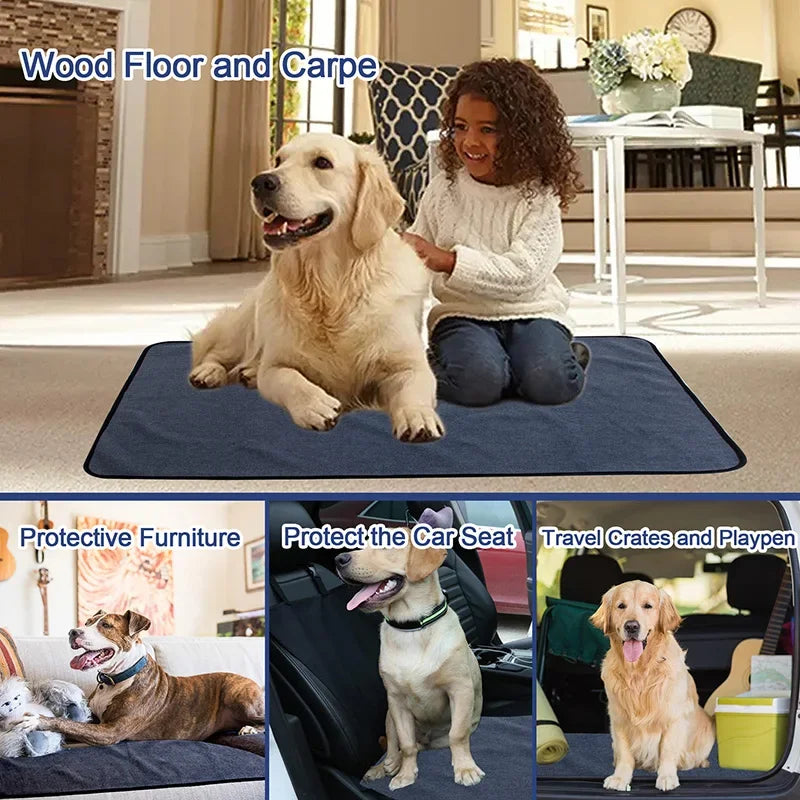 2021 New Waterproof Reusable Dog Bed Mats Dog Urine Pad Puppy Pee Fast Absorbing Pad Rug for Pet Sleep Soft Carpet Blanket