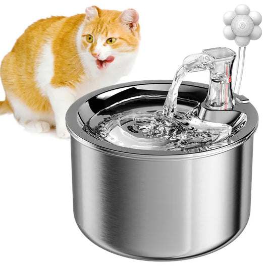 Cat Water Dispenser Automatic Cats Dog Water Fountain Running With 4-layer Filter Sensor Stainles Steel Pet Cat Drinker Fountain