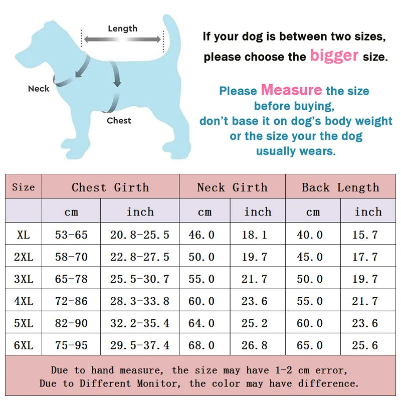 Big Dog Overalls Waterproof Dog Clothes for Medium Large Dogs Winter Onesie Pet Jumpsuit French Bulldog Jacket Labrador Costume