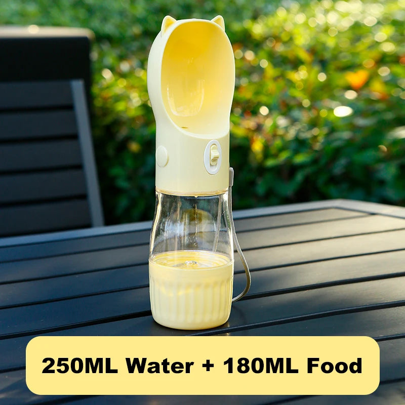 2 In 1 Portable Dog Water Bottle Dispenser For Small Dogs Cats Outdoor Walking Travel Hiking Drinking Bowls Chihuahua Supplies