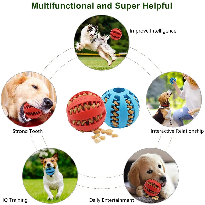 Pet Dog Toy Interactive Rubber Balls for Small Large Dogs Puppy Cat Chewing Toys Pet Tooth Cleaning Indestructible Dog Food Ball