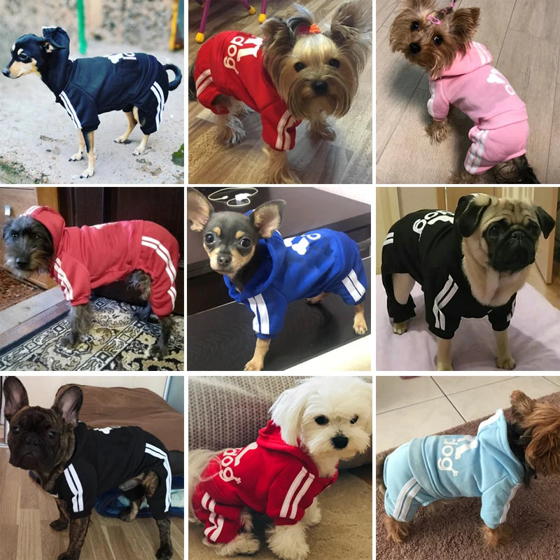 Clothes For Small Dogs Autumn Winter Warm Puppy Pet Cat Coat Jacket Sport Dog Jumpsuits Chihuahua French Bulldog Clothing Outfit