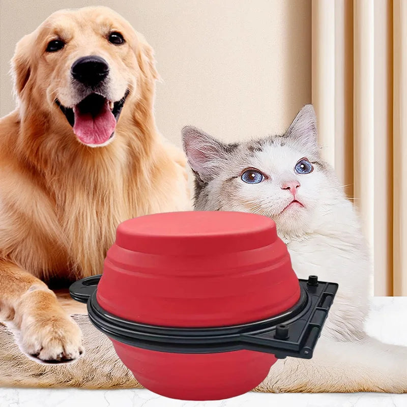 Foldable Portable Dog Double Bowl 2 In 1 pet feeder drinking dog bowls for dog outdoor travel cat dog feeding bowl Slow Food