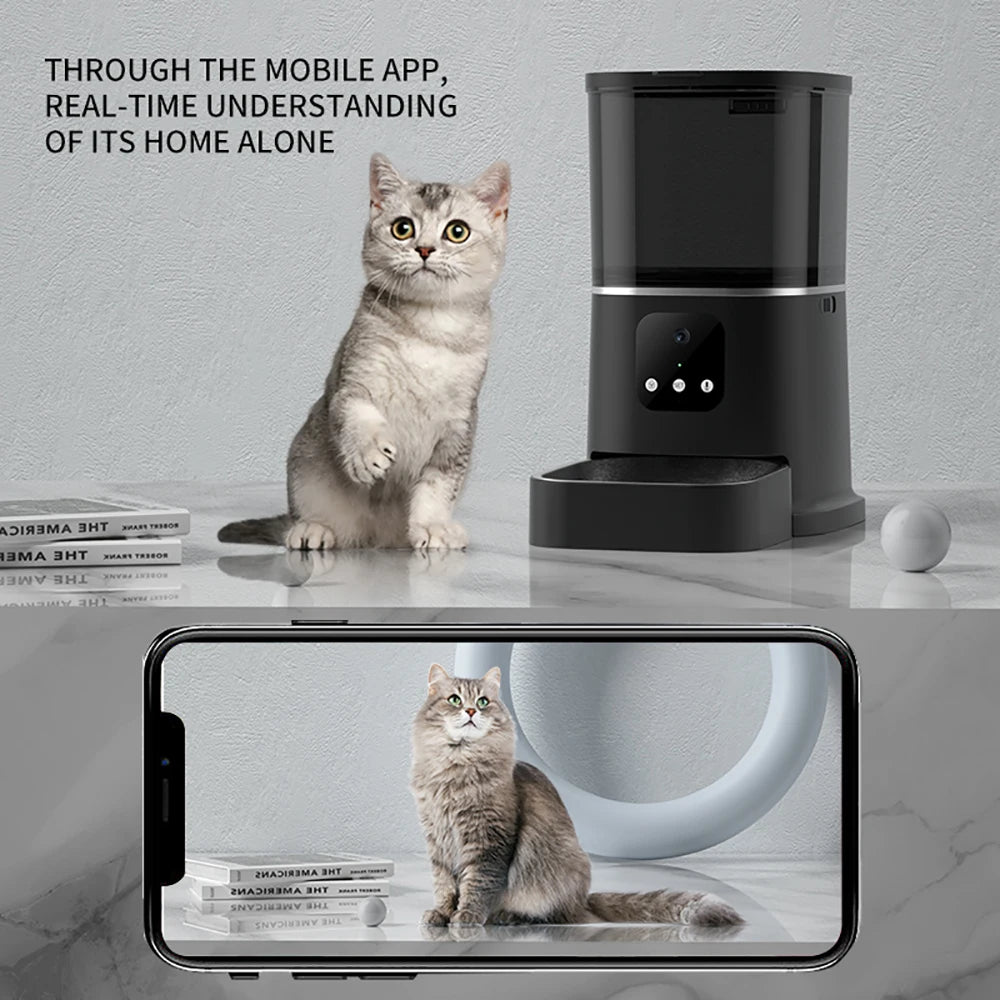 Automatic Pet Feeder Smart Recorder APP Control Remote Feeding Timer Feed Cat Dog Food Dispenser With WiFi HD Camera Pet Bowl