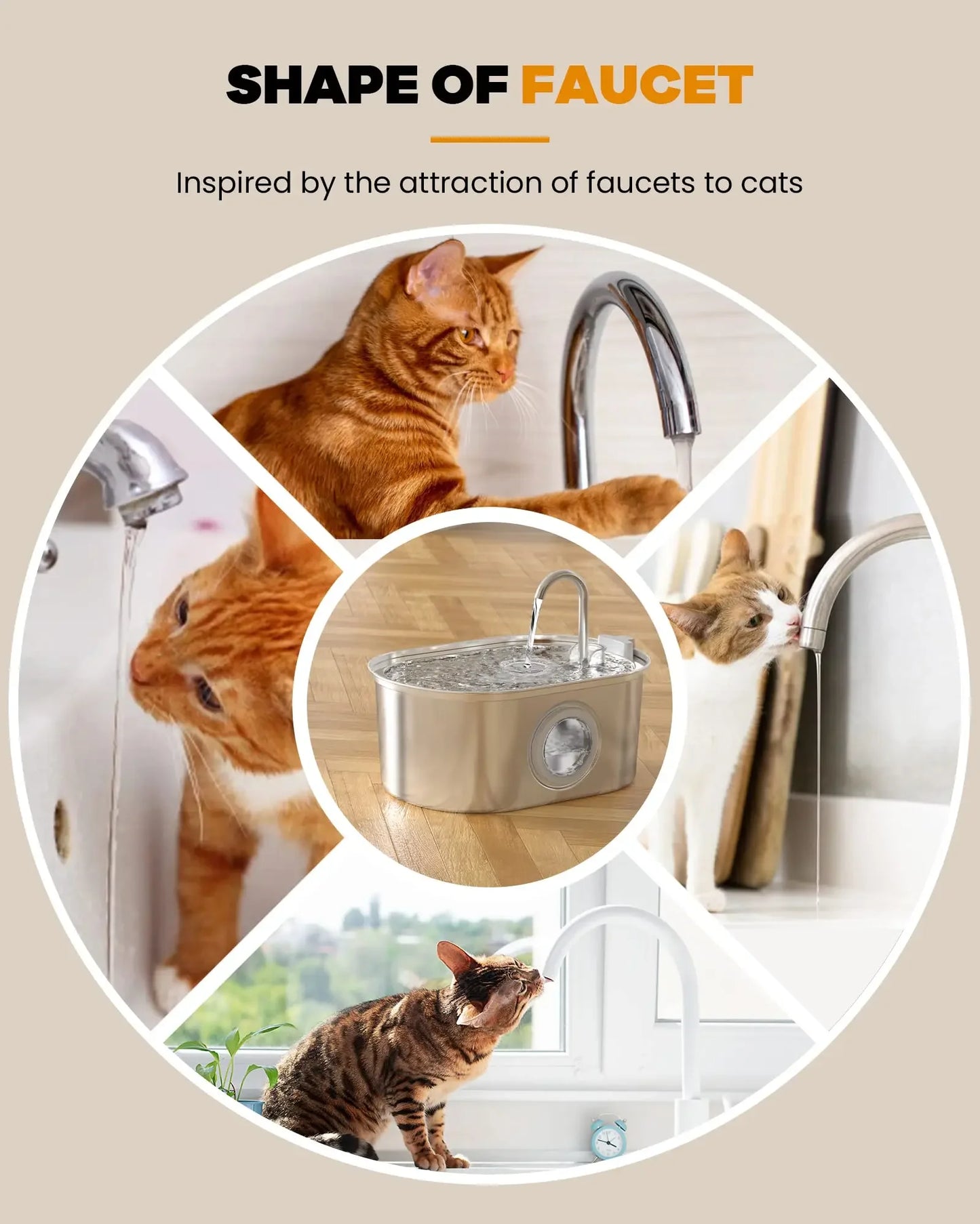 3.2L NEW Stainless Steel Cat Water Fountain Automatic Cats Drinker Drinking Fountain For Cat Dog Pet Water Dispenser with window