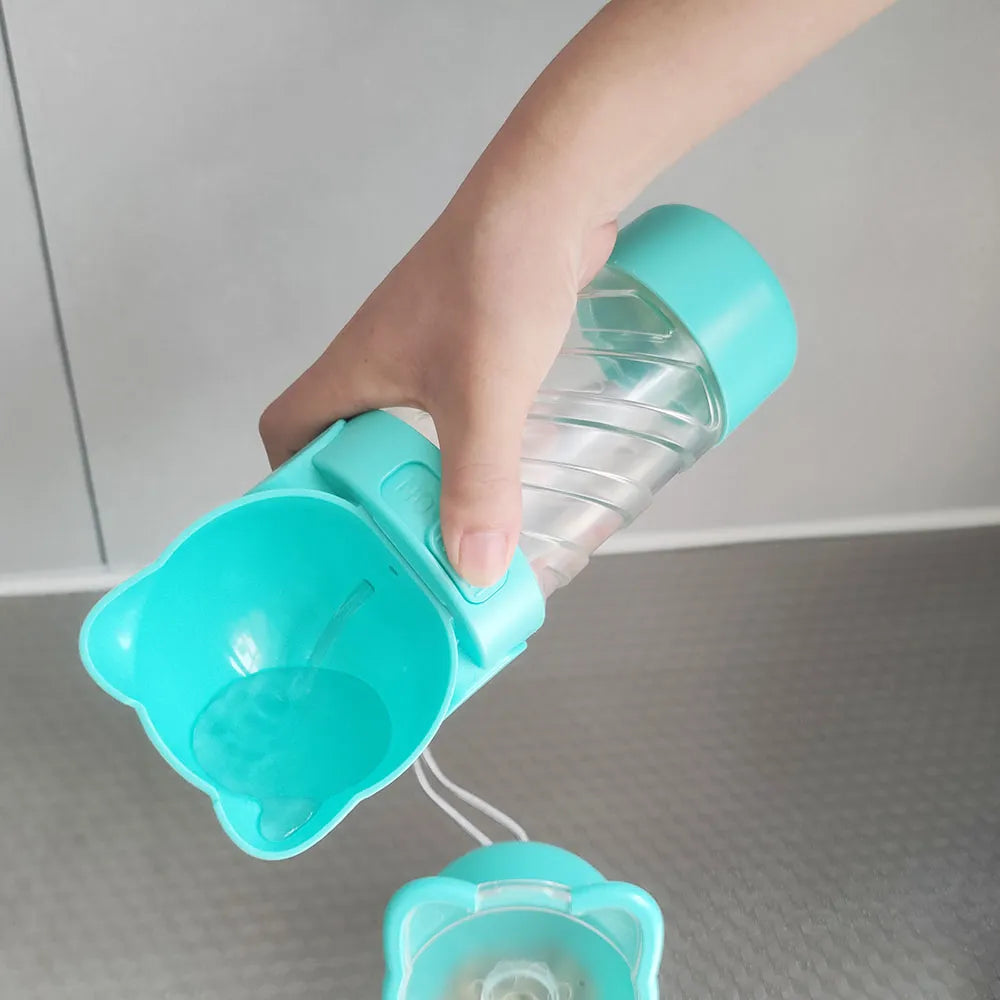 Dog Outing Water Cup Bottle Portable Cup Walking Dog Water Bottle Pet Drinking Water Feeding Food Waste Bag Multi-function Cup