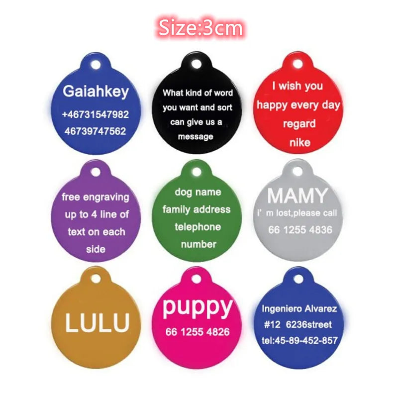 1pcs Free Laser Engraving Personalized Custom Pet Dog ID Tag Cat PuppySPECIFICATIONSBrand Name: NoEnName_NullType: ID Tagsis_customized: YESMaterial: aluminumIs Smart Device: noOrigin: Mainland ChinaCN: JiangsuPattern: SolidFeature: PeShopDoggieworksShopDoggieworks1pcs Free Laser Engraving Personalized Custom Pet Dog ID Tag Cat Puppy