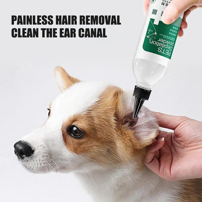 Dog Ear Powder Dog Ear Plucking Powder Painless Hair Removal Powder Dog Ear Solution Ear Plucking Powder Treats Infected pet Ear