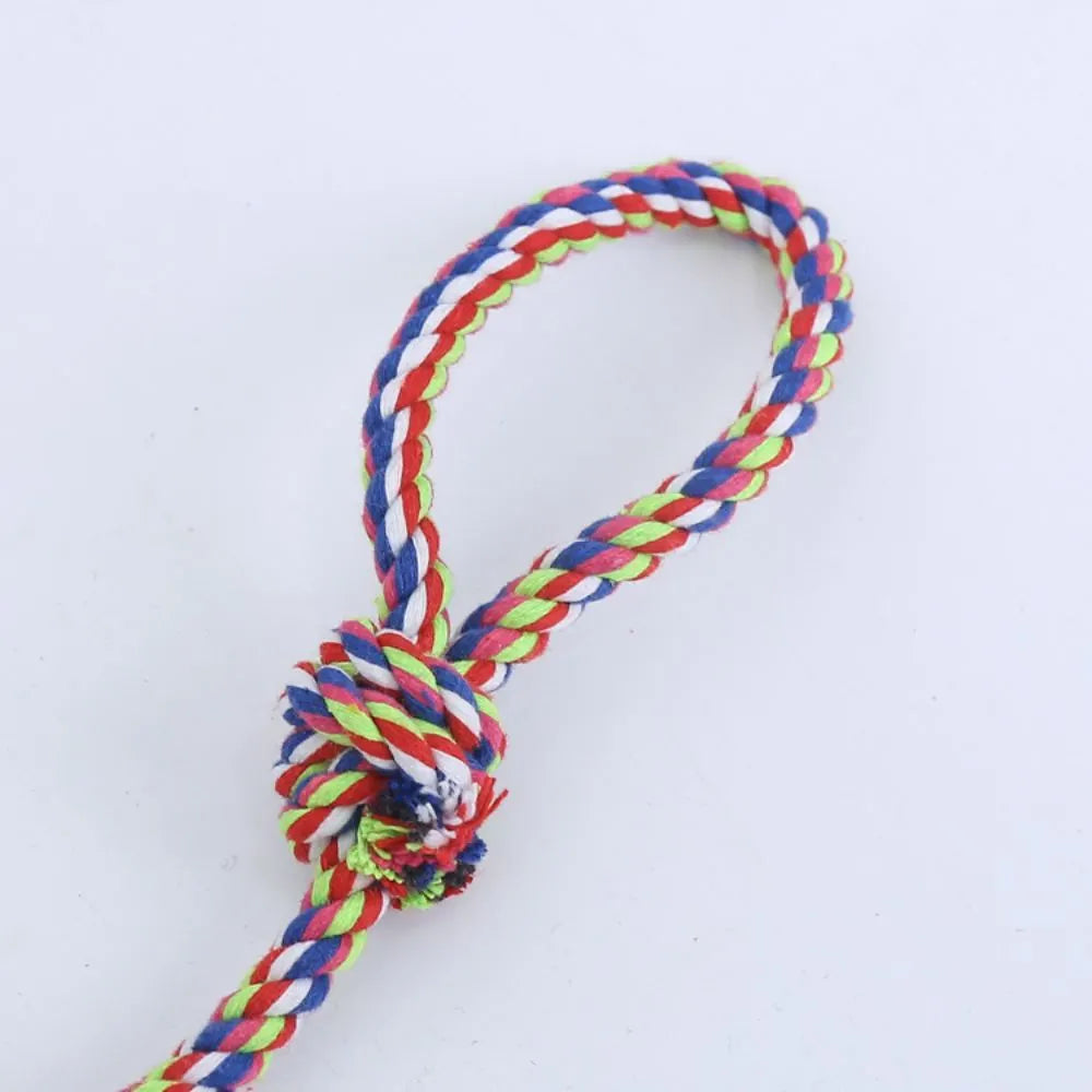 1pc Pet Durable Toy Knot Rope Chew Toy for Dogs & Cats Interactive Teeth Cleanning Dog Supplies Random Color